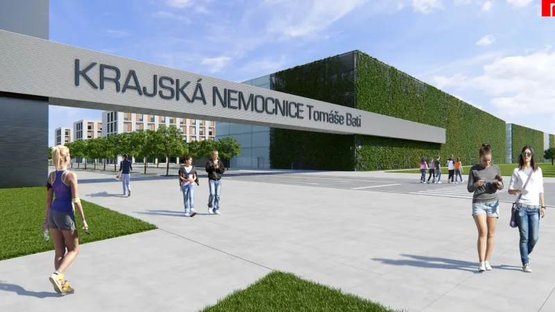 Vizualizace plánované krajské nemocnice ve Zlíně