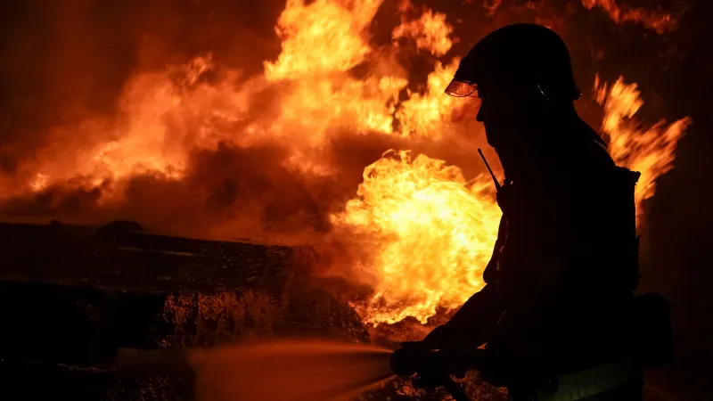 Následky ruského dronového útoku na Charkov