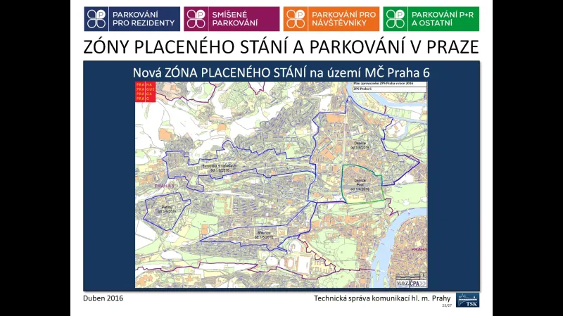 Nová parkovací zóna v Praze 6