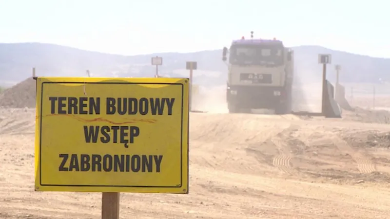 Stavba dálnice u polsko-českých hranic