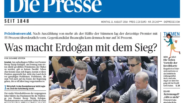 Die Presse k Erdoganovu vítězství