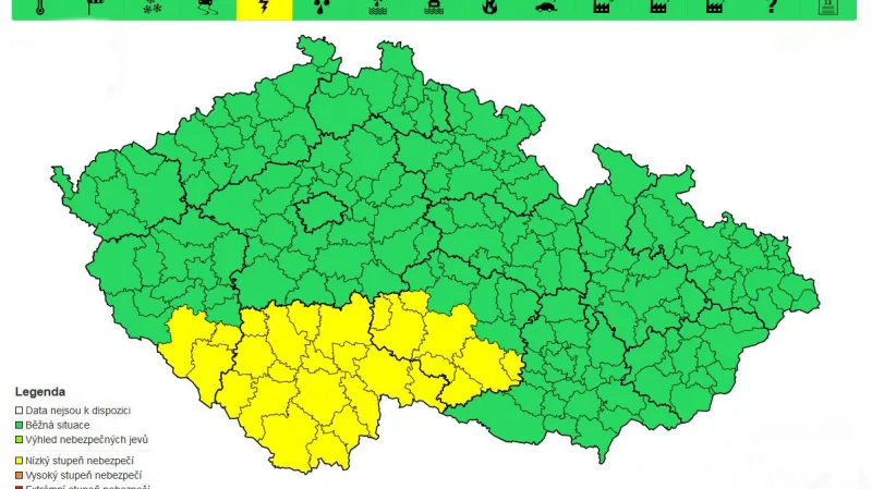 Výstraha ČHMÚ před deštěm