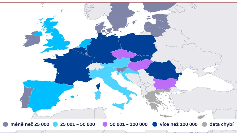 Počty lidí, kteří pracují mimo zemi, kde žijí