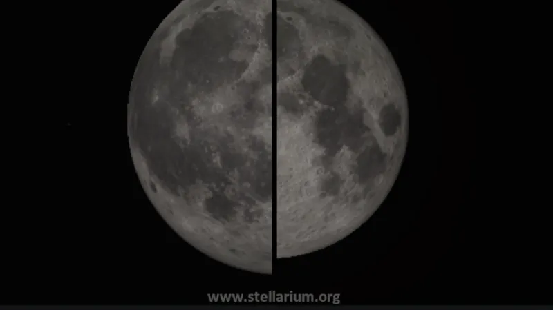 Srovnání velikosti superúplňku a normálního úplňku