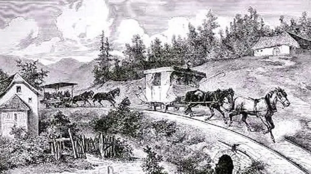 Obrázek historické koněspřežky