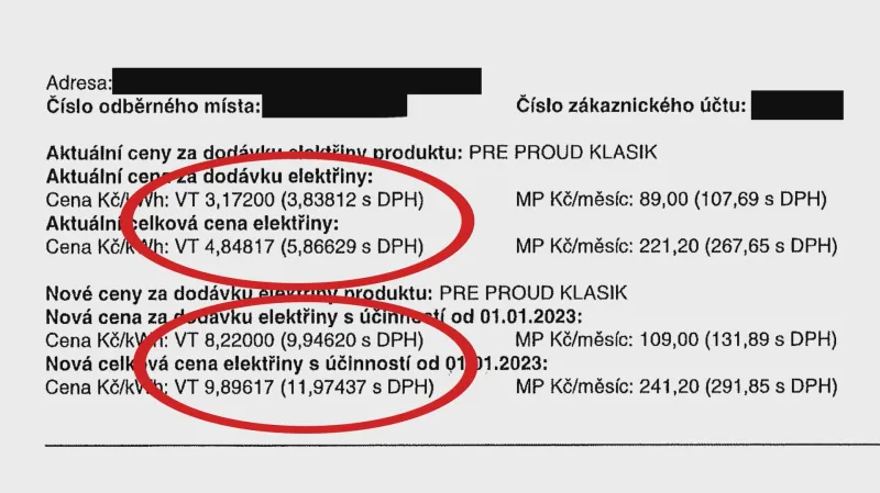 Kolik zaplatím za energie vzor 1