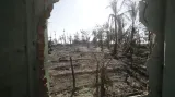 Vypálené území Rohingů v Barmě