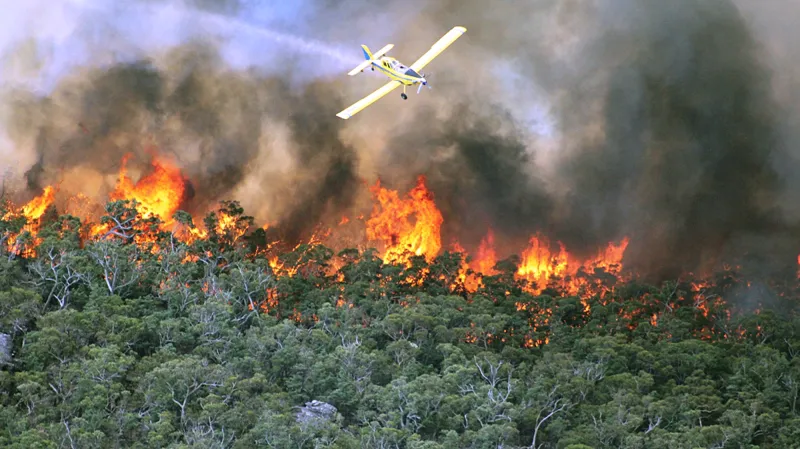 Požáry na jihu Austrálie v oblasti Grampians