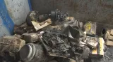 Vyklízení vyhořelého skladu elektroniky ve Zlíně