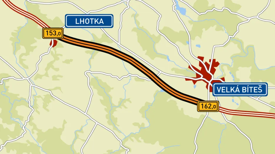 Úsek D1 Lhotka - Velká Bíteš
