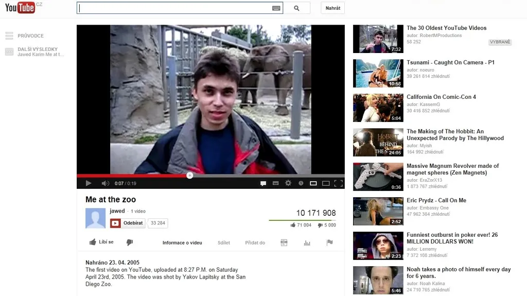 První video na YouTube