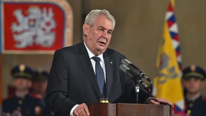 Miloš Zeman přednesl slavnostní projev při příležitosti udělení státních vyznamenání