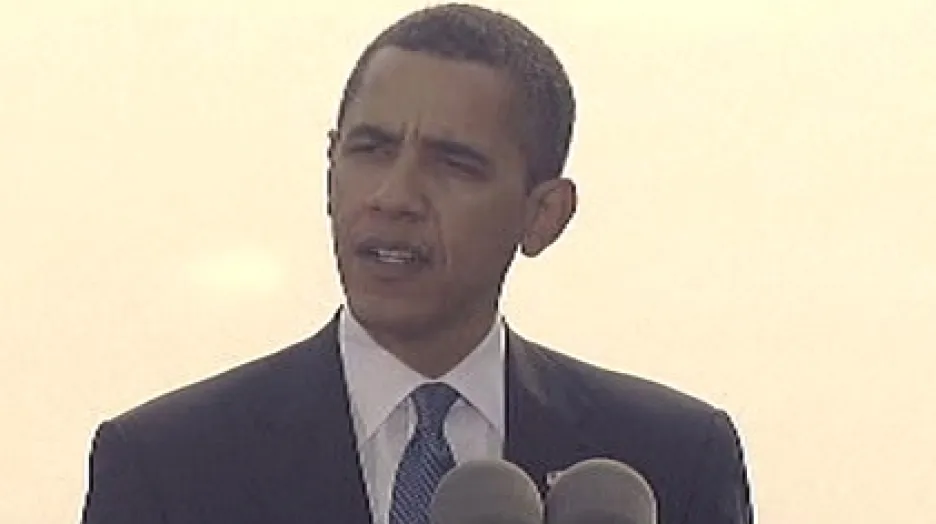 Barack Obama během projevu