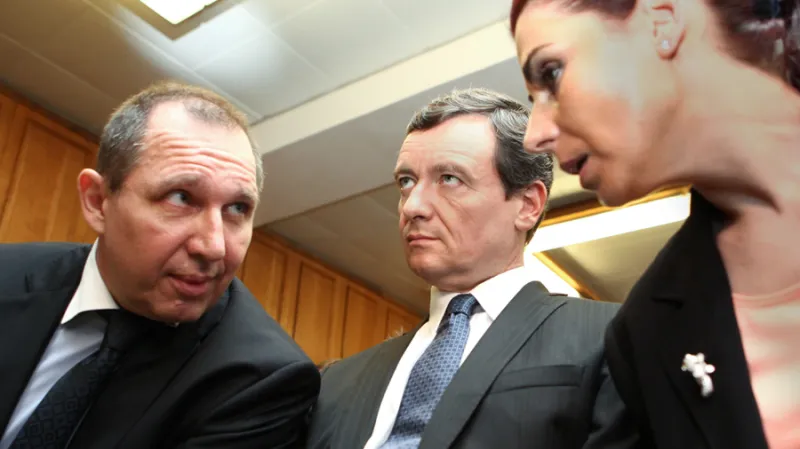 Petr Kott, David Rath a Kateřina Pancová před Krajským soudem v Praze