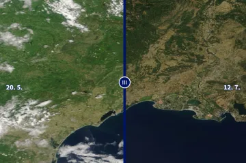 Satelitní záběry ukázaly, jak vlna veder změnila vegetaci Evropy