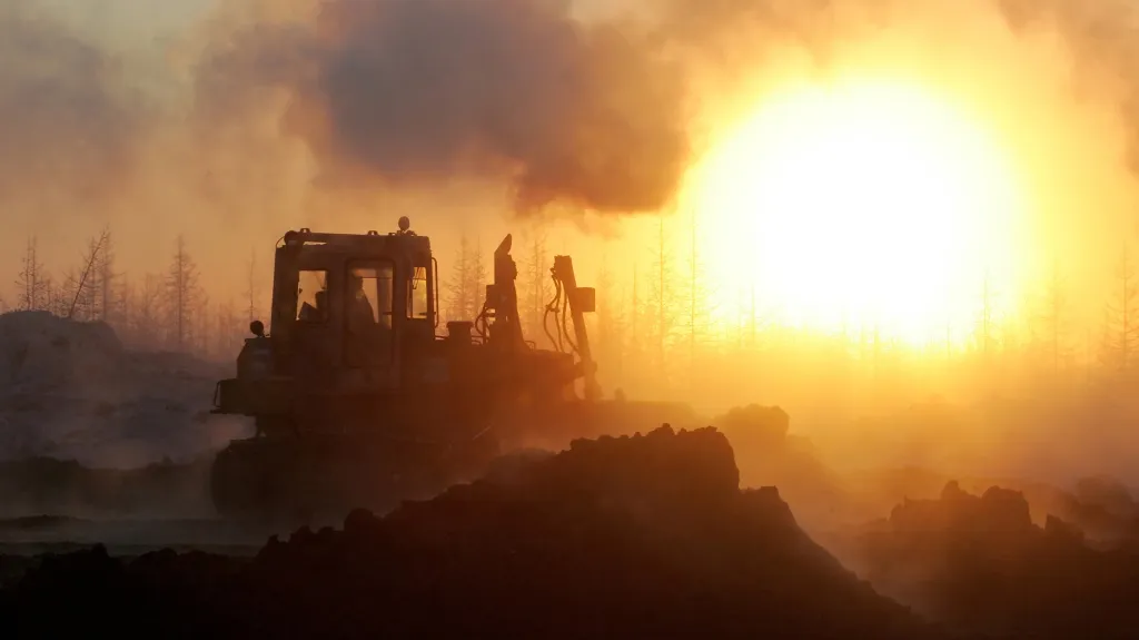 Práce na ropném poli Vankor na východě Sibiře