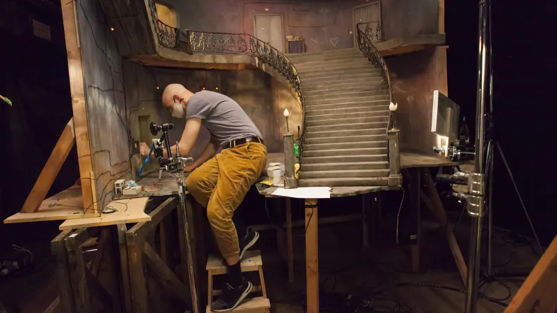 Z natáčení filmu Tonda, Slávka a kouzelné světlo