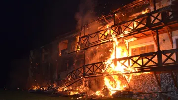 Požár hotelu Stein u Chebu