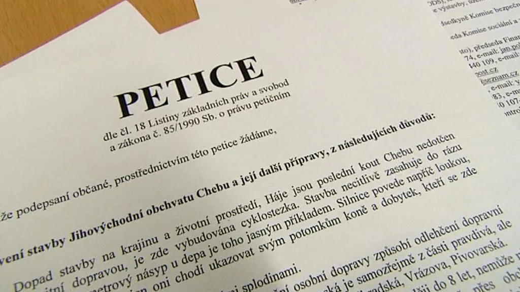 Petice proti obchvatu Chebu