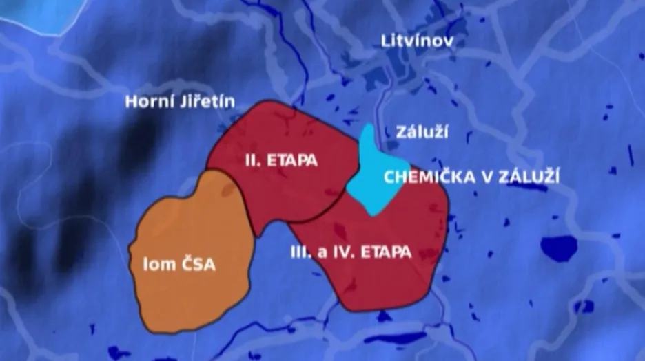 Oblasti s ložisky uhlí v Ústeckém kraji