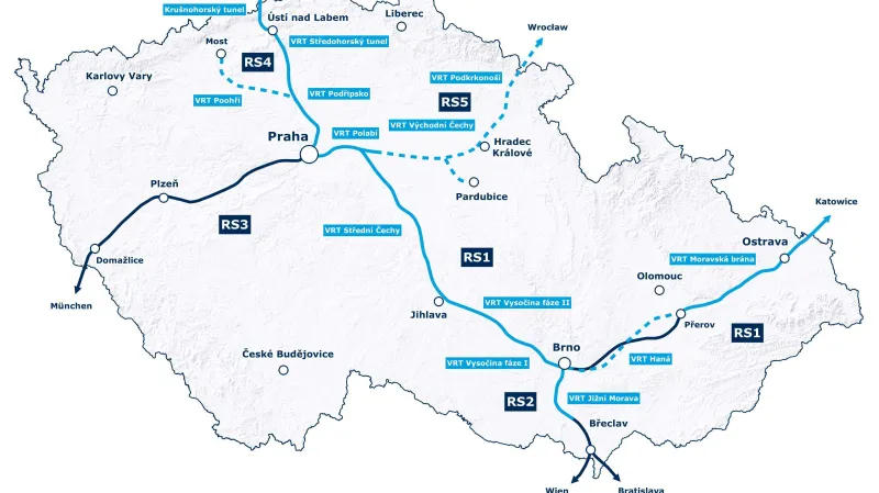 Plán vysokorychlostních tratí v ČR