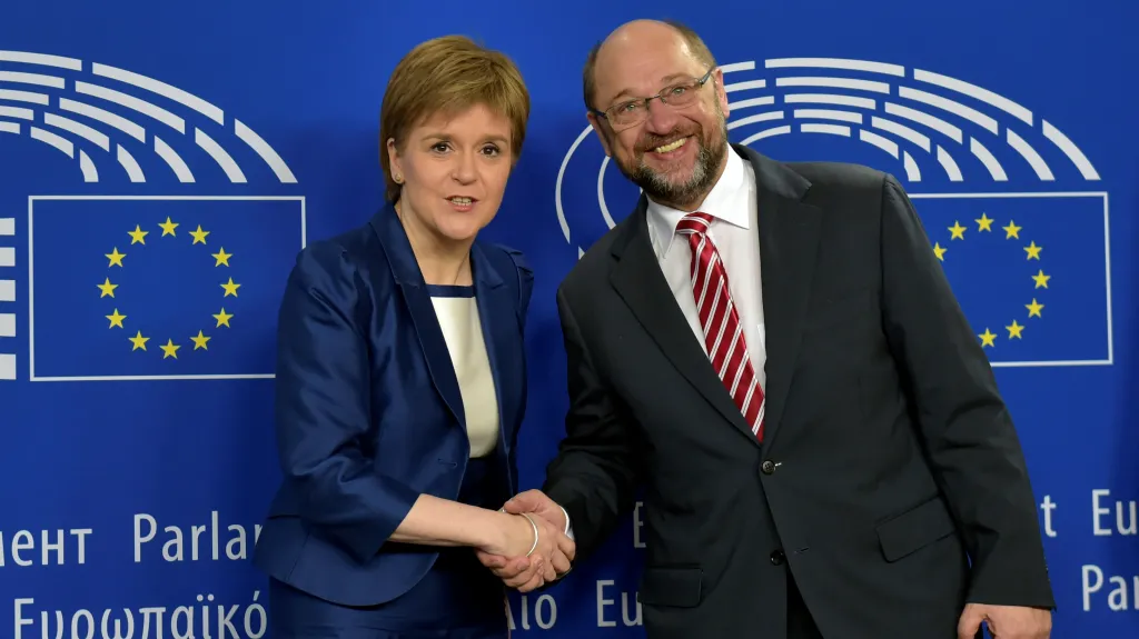 Nicola Sturgeonová s předsedou EP Martinem Schulzem
