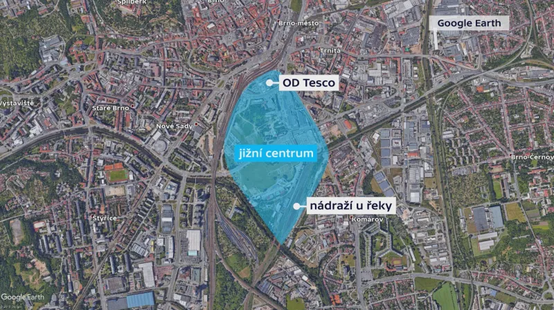 Po přesunu nádraží vznikne na místě jižní centrum