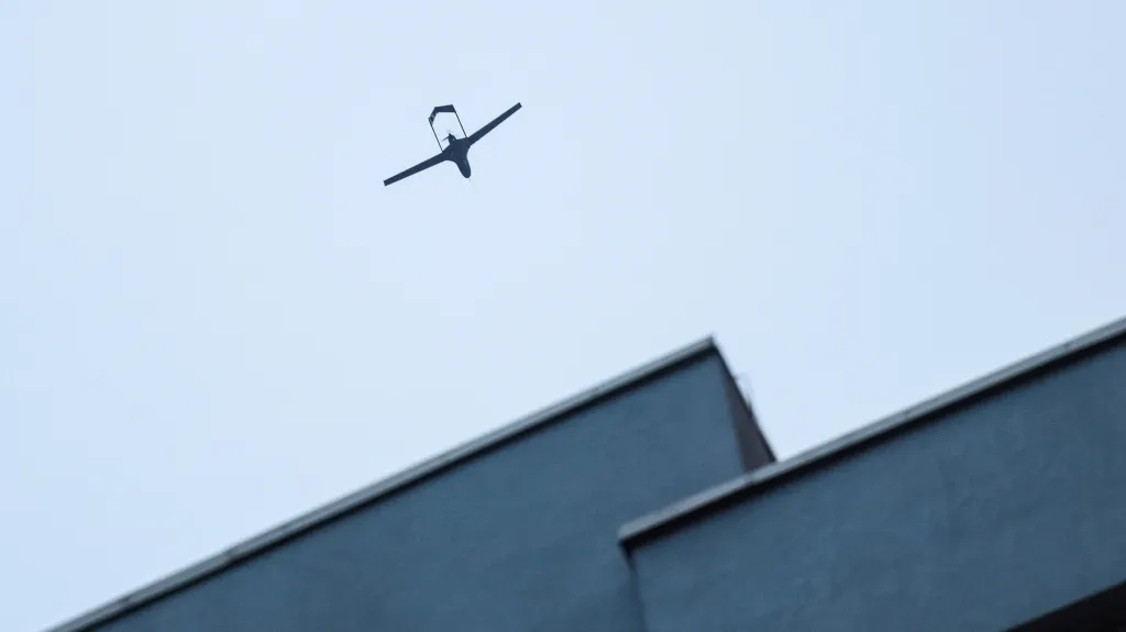Ruský dron nad Kyjevem – ilustrační foto