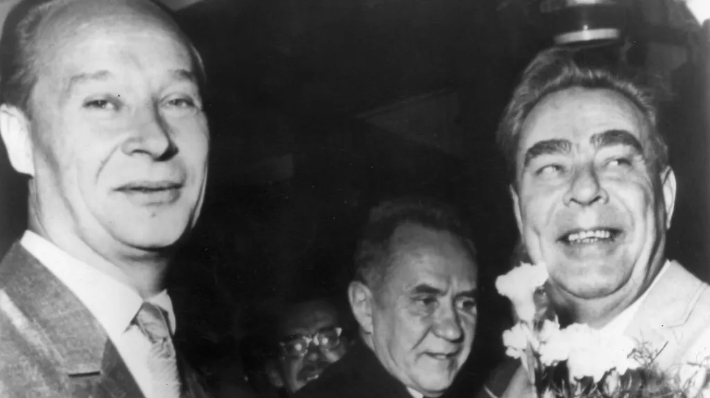 Alexandr Dubček, Alexej Kosygin a Leonid Brežněv