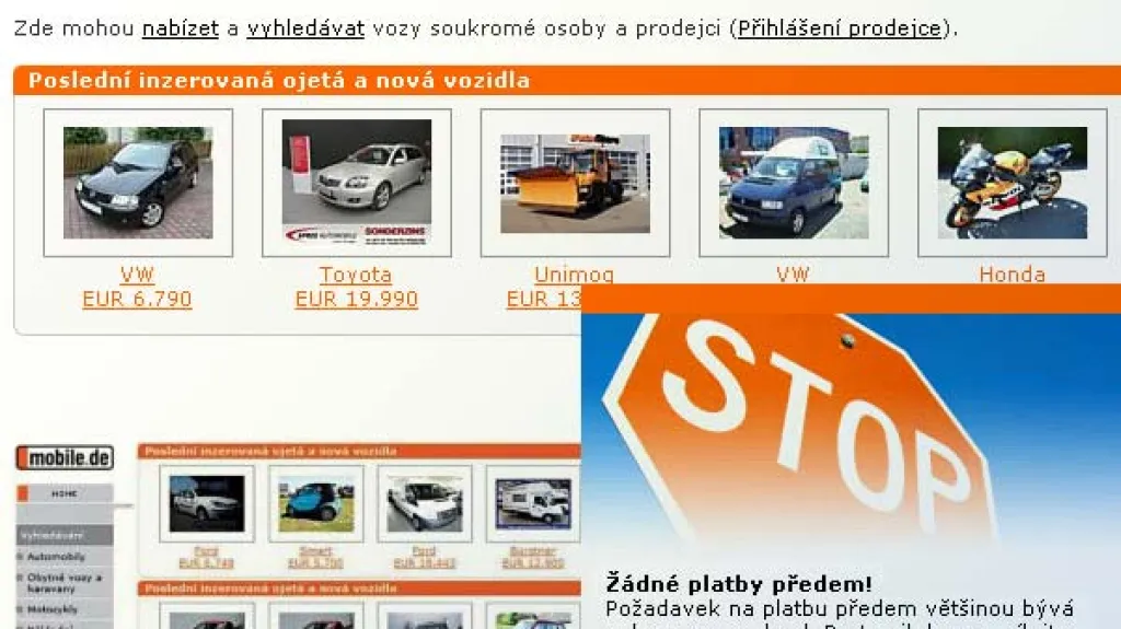 Německý automobilový server www.mobile.de