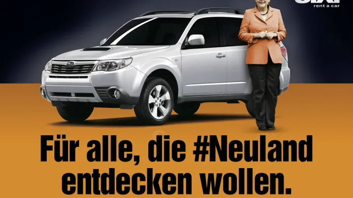 Merkelová v reklamě autopůjčovny Sixt