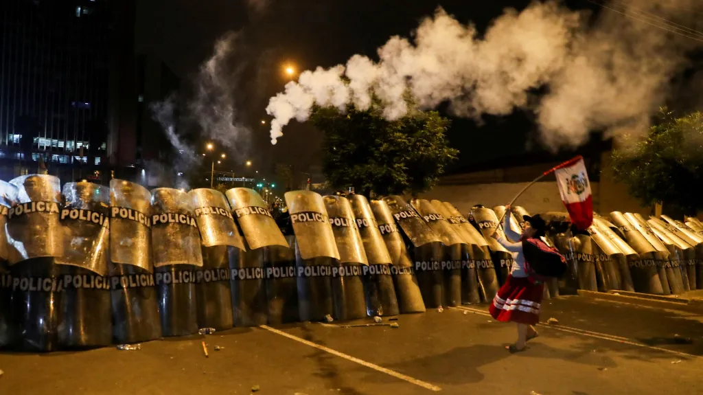 Protestující v Limě