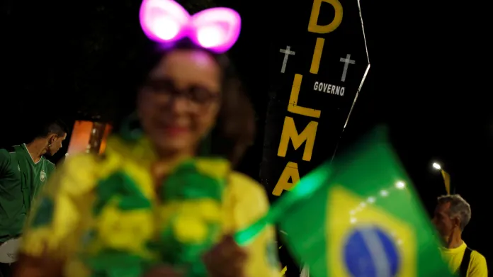 Příznivci brazilské prezidentky
