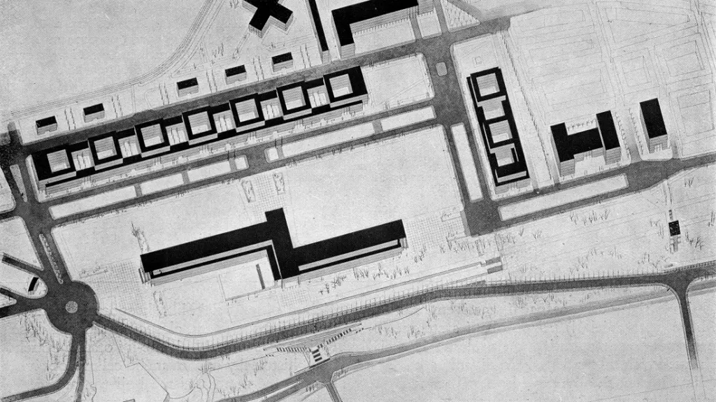 Soutěžní návrh na zastavění Letenské pláně v Praze vládní čtvrtí a budovou parlamentu (architekt: Josef Štěpánek), 1928