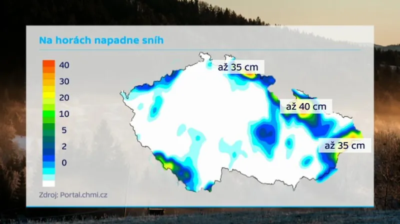 Na horách napadne sníh