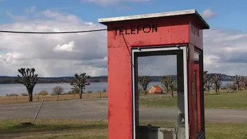 Telefonní budky pro vězně na ostrově Bastøy