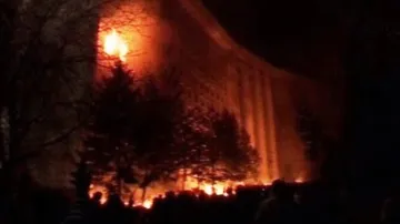 Požár v moldavském parlamentu