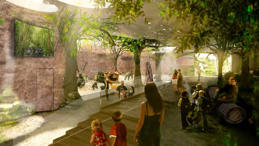 Vizualizace pavilonu goril v pražské zoo