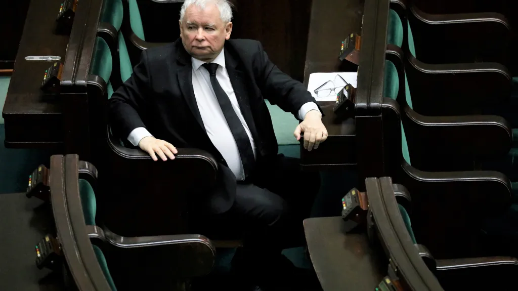 Jaroslaw Kaczynski na jednání Sejmu