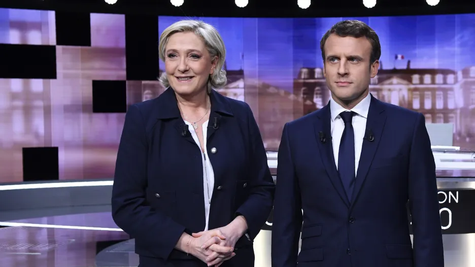 Marine Le Penová a Emmanuel Macron