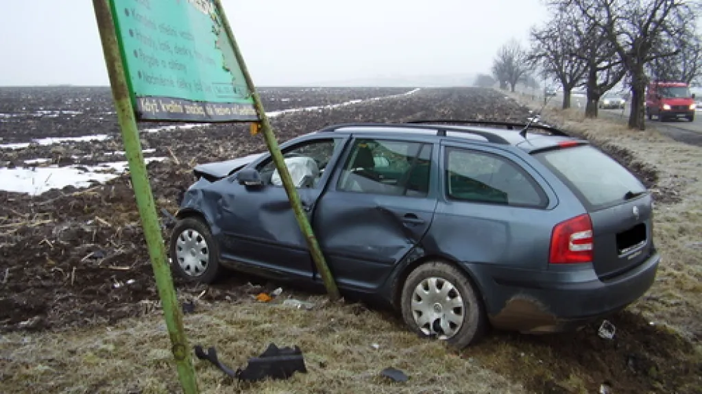 Havarovaná Škoda Octavia