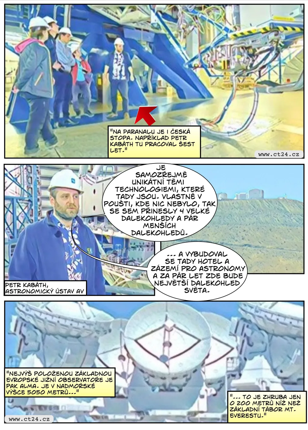 Komiks: V observatoři Pranal zkoumají vědci hvězdy i galaxie