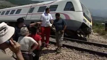 Vykolejený chorvatský vlak