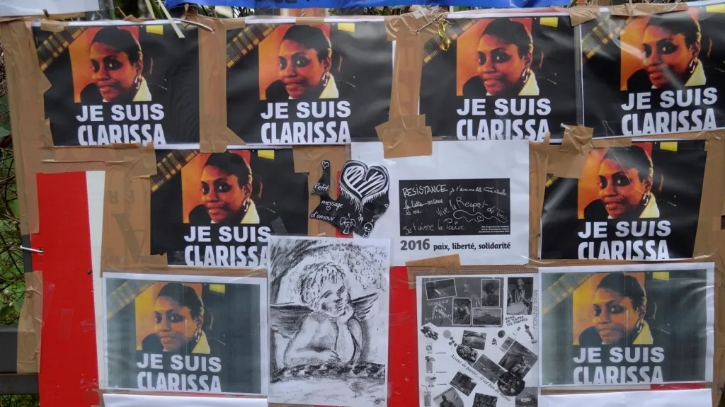Památka věnovaná zabité policistce Clarisse Jeanové-Philippeové