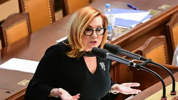 Ministryně financí Alena Schillerová (ANO) ve sněmovně