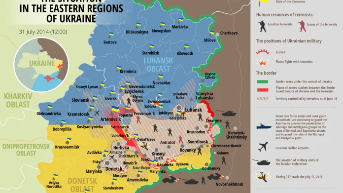Situace ve východních regionech Ukrajiny - 31.7.2014