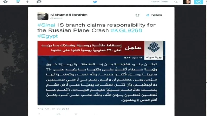 Islamisté se přihlásili k sestřelení ruského letadla