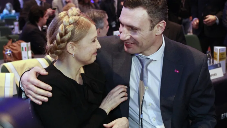 Julija Tymošenková a Vitalij Klyčko