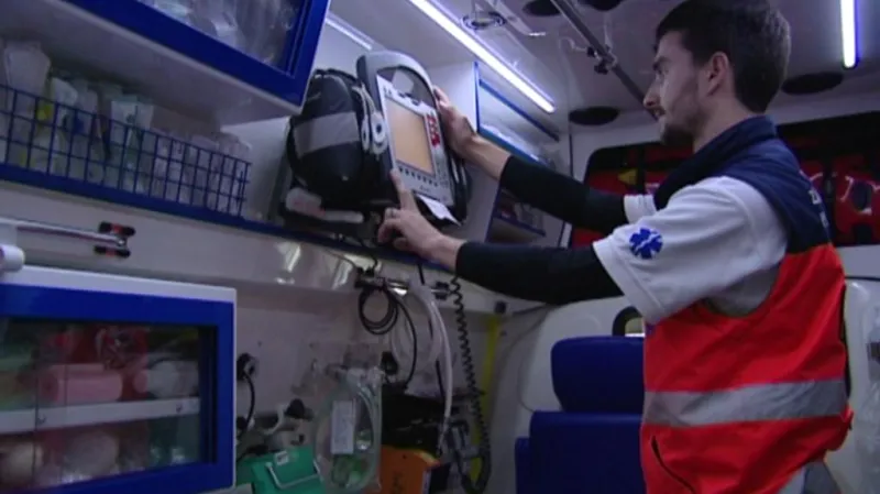 Interiér sanitky ZZS Plzeňského kraje