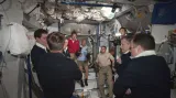 Posádka ISS a raketoplánu Atlantis na Mezinárodní vesmírné stanici